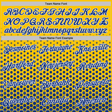 Load image into Gallery viewer, Custom Yellow Royal-White Geometric Hexagonal Dot Gradient Performance T-Shirt
