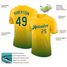 Load image into Gallery viewer, Custom Yellow Green-White Geometric Hexagonal Dot Gradient Performance T-Shirt
