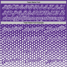 Загрузить изображение в средство просмотра галереи, Custom Purple-White Geometric Hexagonal Dot Gradient Performance T-Shirt
