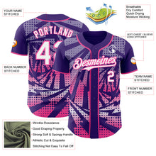 Load image into Gallery viewer, Custom Purple White-Pink Lightning Gradient Dot Authentic Baseball Jersey
