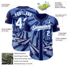 Load image into Gallery viewer, Custom Royal White-Light Blue Lightning Gradient Dot Authentic Baseball Jersey
