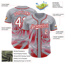 Laden Sie das Bild in den Galerie-Viewer, Custom Gray White-Red Lightning Gradient Dot Authentic Baseball Jersey
