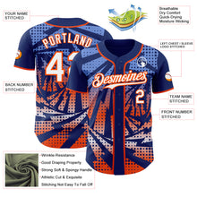 Load image into Gallery viewer, Custom Royal White-Orange Lightning Gradient Dot Authentic Baseball Jersey
