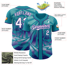Laden Sie das Bild in den Galerie-Viewer, Custom Teal White-Purple Lightning Gradient Dot Authentic Baseball Jersey
