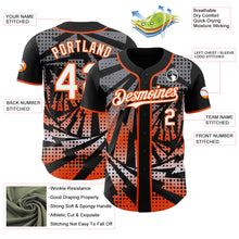 Laden Sie das Bild in den Galerie-Viewer, Custom Black White-Orange Lightning Gradient Dot Authentic Baseball Jersey
