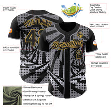 Laden Sie das Bild in den Galerie-Viewer, Custom Black Old Gold-Gray Lightning Gradient Dot Authentic Baseball Jersey
