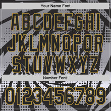 Laden Sie das Bild in den Galerie-Viewer, Custom Black Old Gold-Gray Lightning Gradient Dot Authentic Baseball Jersey
