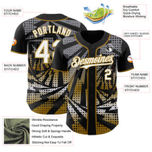Laden Sie das Bild in den Galerie-Viewer, Custom Black White-Old Gold Lightning Gradient Dot Authentic Baseball Jersey
