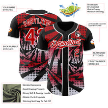 Laden Sie das Bild in den Galerie-Viewer, Custom Black Red-White Lightning Gradient Dot Authentic Baseball Jersey
