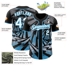 Laden Sie das Bild in den Galerie-Viewer, Custom Black White-Sky Blue Lightning Gradient Dot Authentic Baseball Jersey
