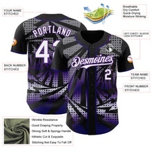 Laden Sie das Bild in den Galerie-Viewer, Custom Black White-Purple Lightning Gradient Dot Authentic Baseball Jersey
