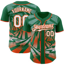 Laden Sie das Bild in den Galerie-Viewer, Custom Kelly Green White-Orange Lightning Gradient Dot Authentic Baseball Jersey
