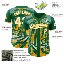 Laden Sie das Bild in den Galerie-Viewer, Custom Kelly Green White-Gold Lightning Gradient Dot Authentic Baseball Jersey
