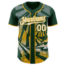 Laden Sie das Bild in den Galerie-Viewer, Custom Green White-Gold Lightning Gradient Dot Authentic Baseball Jersey

