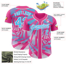 Laden Sie das Bild in den Galerie-Viewer, Custom Pink Sky Blue-White Lightning Gradient Dot Authentic Baseball Jersey
