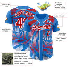 Laden Sie das Bild in den Galerie-Viewer, Custom Electric Blue Red-White Lightning Gradient Dot Authentic Baseball Jersey
