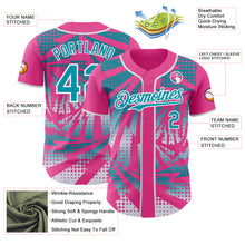 Load image into Gallery viewer, Custom Pink Teal-White Lightning Gradient Dot Authentic Baseball Jersey
