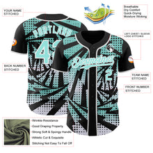 Laden Sie das Bild in den Galerie-Viewer, Custom Black Ice Blue-White Lightning Gradient Dot Authentic Baseball Jersey
