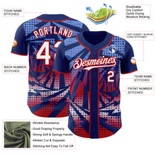 Laden Sie das Bild in den Galerie-Viewer, Custom Royal White-Red Lightning Gradient Dot Authentic Baseball Jersey
