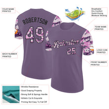 Load image into Gallery viewer, Custom Purple Camo-Black Camo Two Tone Performance T-Shirt
