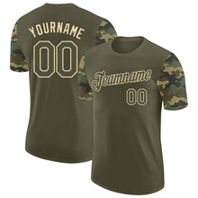 Load image into Gallery viewer, Custom Olive-Cream Camo Two Tone Performance T-Shirt
