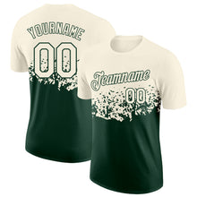 Load image into Gallery viewer, Custom Cream-Green Fade Geometric Splatter Fragmented Shards Performance T-Shirt
