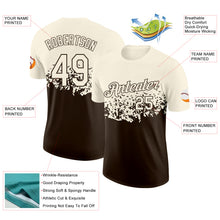 Load image into Gallery viewer, Custom Cream-Brown Fade Geometric Splatter Fragmented Shards Performance T-Shirt
