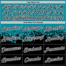 Load image into Gallery viewer, Custom Teal Black-White Fade Geometric Splatter Fragmented Shards Performance T-Shirt
