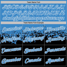 Load image into Gallery viewer, Custom Light Blue Black-White Fade Geometric Splatter Fragmented Shards Performance T-Shirt
