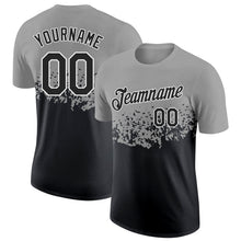 Load image into Gallery viewer, Custom Gray Black-White Fade Geometric Splatter Fragmented Shards Performance T-Shirt
