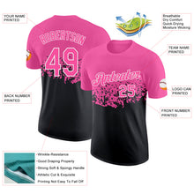 Загрузить изображение в средство просмотра галереи, Custom Pink Black-White Fade Geometric Splatter Fragmented Shards Performance T-Shirt
