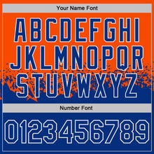 Load image into Gallery viewer, Custom Orange Royal-White Fade Geometric Splatter Fragmented Shards Performance T-Shirt
