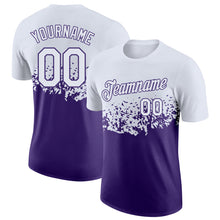 Charger l'image dans la galerie, Custom White-Purple Fade Geometric Splatter Fragmented Shards Performance T-Shirt
