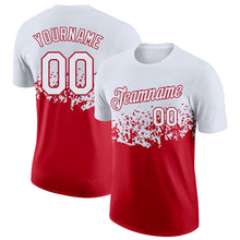 Charger l'image dans la galerie, Custom White-Red Fade Geometric Splatter Fragmented Shards Performance T-Shirt
