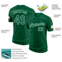 Load image into Gallery viewer, Custom Kelly Green-White Tribal Ethnic Aztec Sun Stone 3D Pattern Performance T-Shirt
