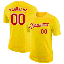 Загрузить изображение в средство просмотра галереи, Custom Yellow Red-White Tribal Ethnic Aztec Sun Stone 3D Pattern Performance T-Shirt
