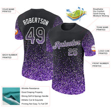 Load image into Gallery viewer, Custom Black Purple-White Colorful Sparkle Gradient Dots Performance T-Shirt
