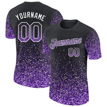 Load image into Gallery viewer, Custom Black Purple-White Colorful Sparkle Gradient Dots Performance T-Shirt
