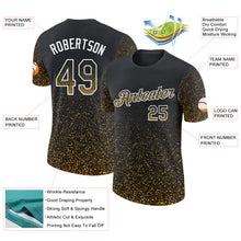 Load image into Gallery viewer, Custom Black Old Gold-White Colorful Sparkle Gradient Dots Performance T-Shirt

