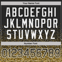 Load image into Gallery viewer, Custom Black Old Gold-White Colorful Sparkle Gradient Dots Performance T-Shirt
