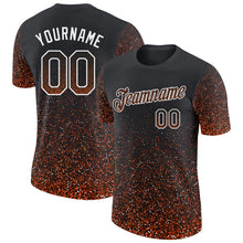 Загрузить изображение в средство просмотра галереи, Custom Black Orange-White Colorful Sparkle Gradient Dots Performance T-Shirt
