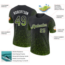 Загрузить изображение в средство просмотра галереи, Custom Black Neon Green-White Colorful Sparkle Gradient Dots Performance T-Shirt
