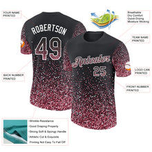 Load image into Gallery viewer, Custom Black Crimson-White Colorful Sparkle Gradient Dots Performance T-Shirt
