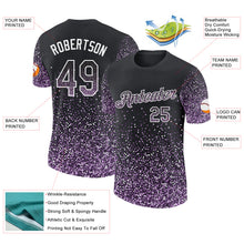 Load image into Gallery viewer, Custom Black Light Purple-White Colorful Sparkle Gradient Dots Performance T-Shirt
