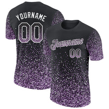 Load image into Gallery viewer, Custom Black Light Purple-White Colorful Sparkle Gradient Dots Performance T-Shirt
