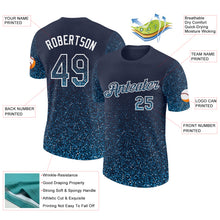 Load image into Gallery viewer, Custom Navy Sky Blue-White Colorful Sparkle Gradient Dots Performance T-Shirt
