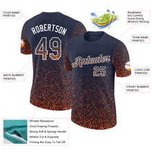 Load image into Gallery viewer, Custom Navy Orange-White Colorful Sparkle Gradient Dots Performance T-Shirt
