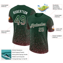 Load image into Gallery viewer, Custom Green Medium Pink-White Colorful Sparkle Gradient Dots Performance T-Shirt
