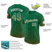 Load image into Gallery viewer, Custom Kelly Green Old Gold-White Colorful Sparkle Gradient Dots Performance T-Shirt
