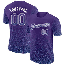 Load image into Gallery viewer, Custom Purple Light Blue-White Colorful Sparkle Gradient Dots Performance T-Shirt
